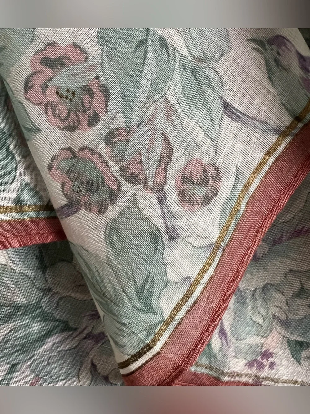 Mariano Rubinacci Floral Print Neckerchief Pocket Square Bandana Earth Tone NWOT